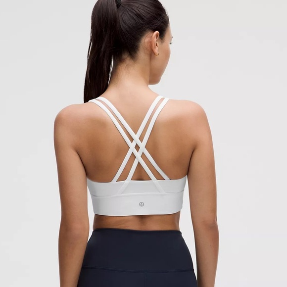 Lululemon White Energy Longline Bra Medium Support Size 2 - Picture 2 of 9